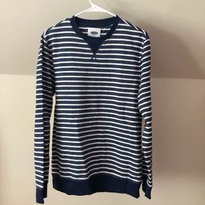 Blue and white striped old navy sweatshirt